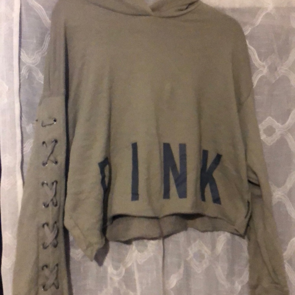 Victoria secret pink cropped sweatshirt